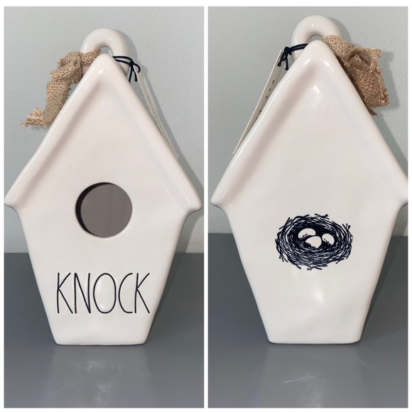NWT Rae Dunn Birdhouse KNOCK w/ Bird Nest Egg Image - Picture 1 of 7